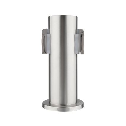 Coluna de tomada exterior 2x 230V IP44 cromo mate redonda