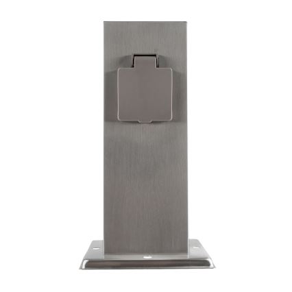 Coluna de tomadas exterior 2x 230V IP44 cromo mate quadrada