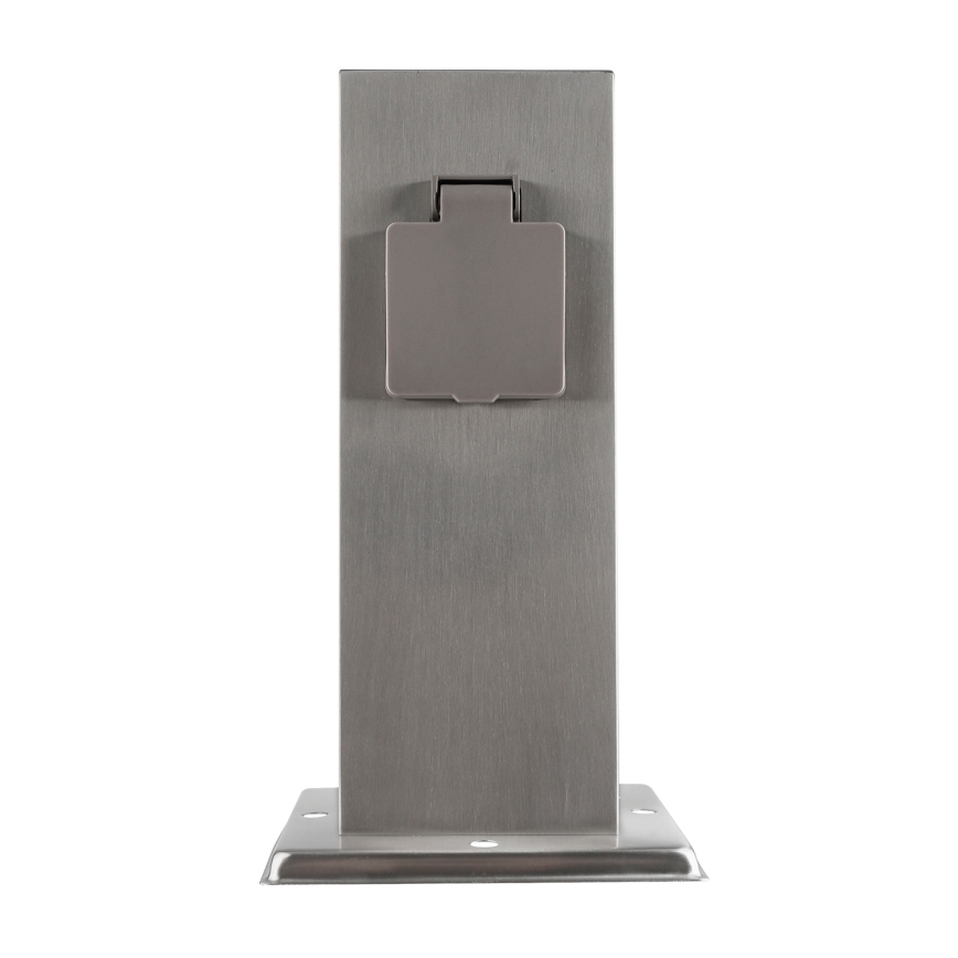 Coluna de tomadas exterior 2x 230V IP44 cromo mate quadrada