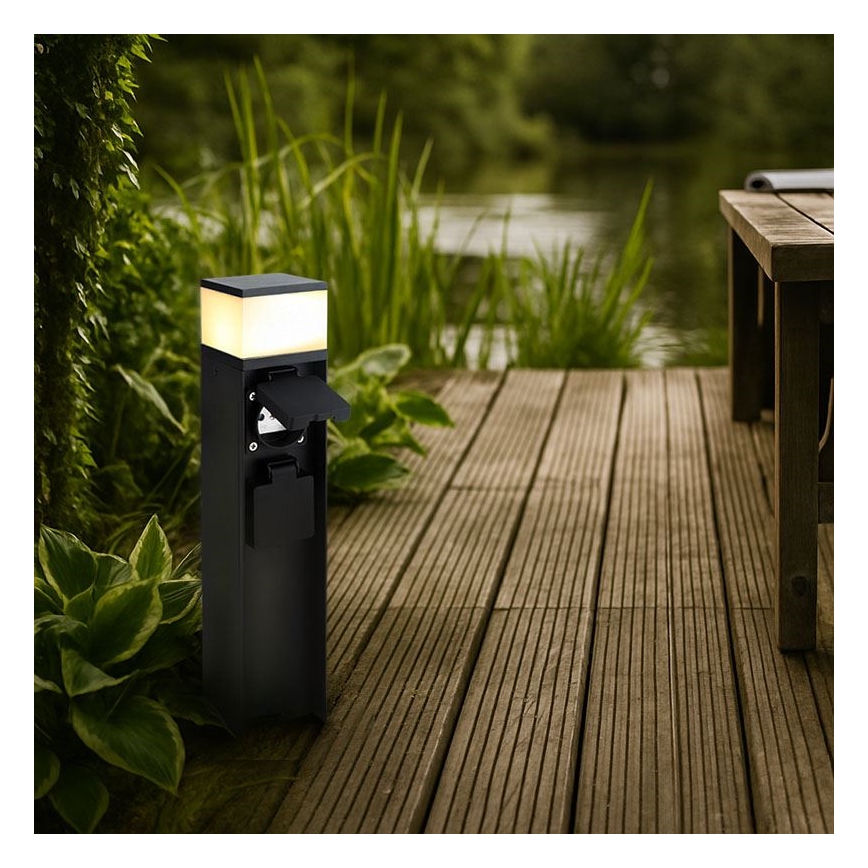 Luminária exterior com 2 soquetes 1xG9/11W/230V IP44 preta