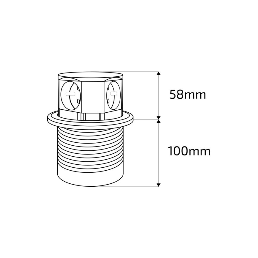 Coluna de tomadas para um tampo de mesa 4x230V