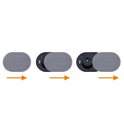 Gaveta embutida 1T + USB A+C