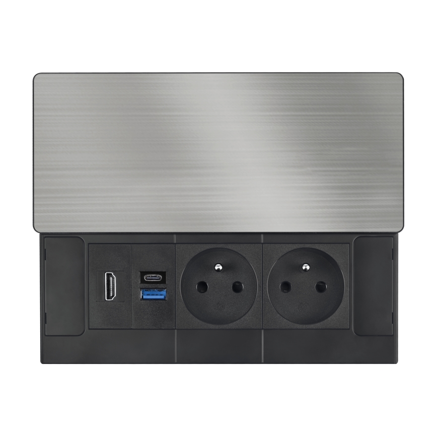 Tomada embutida 20 W com 2 tomadas, USB-A, USB-C e HDMI