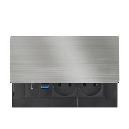 Tomada embutida 20 W com 2 tomadas, USB-A, USB-C e HDMI
