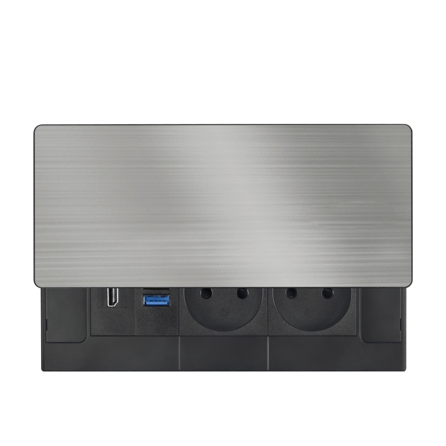 Tomada embutida 20 W com 2 tomadas, USB-A, USB-C e HDMI