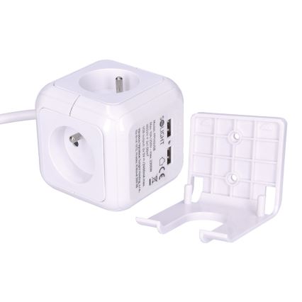 Extensão de cabo com múltiplas tomadas 4x230V/2xUSB 5V 2m