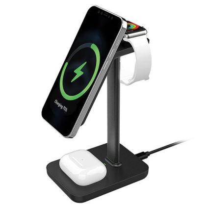 Carregador sem fios 3 em 1 de secretária 23W