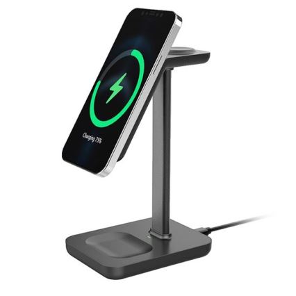 Carregador sem fios 3 em 1 de secretária 23W