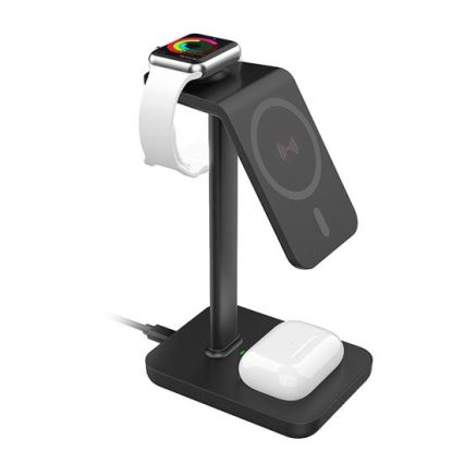 Carregador sem fios 3 em 1 de secretária 23W