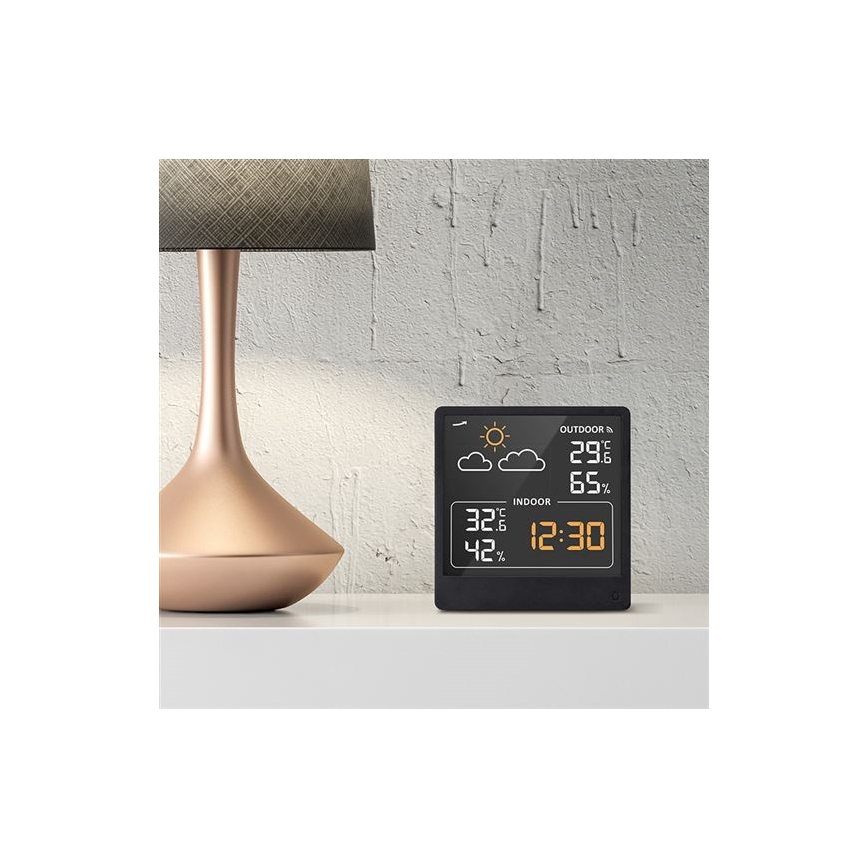 Termómetro digital 5V/2xAAA + 2xAAA preto