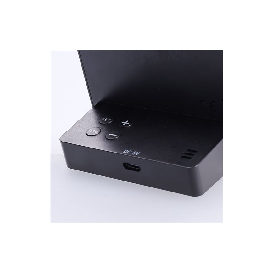 Termómetro digital 5V/2xAAA + 2xAAA preto