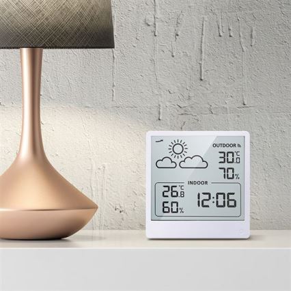 Termómetro digital 5V/2xAAA + 2xAAA branco