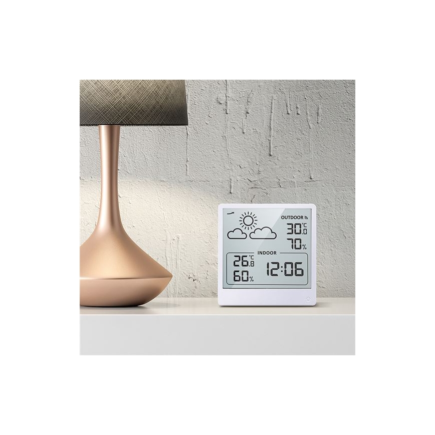 Termómetro digital 5V/2xAAA + 2xAAA branco