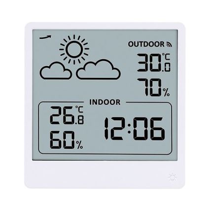 Termómetro digital 5V/2xAAA + 2xAAA branco