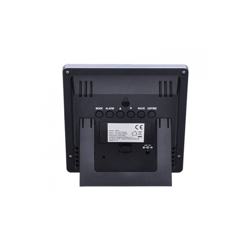 Estação meteorológica com visor LCD 230V/2xAAA + 2xAAA preto