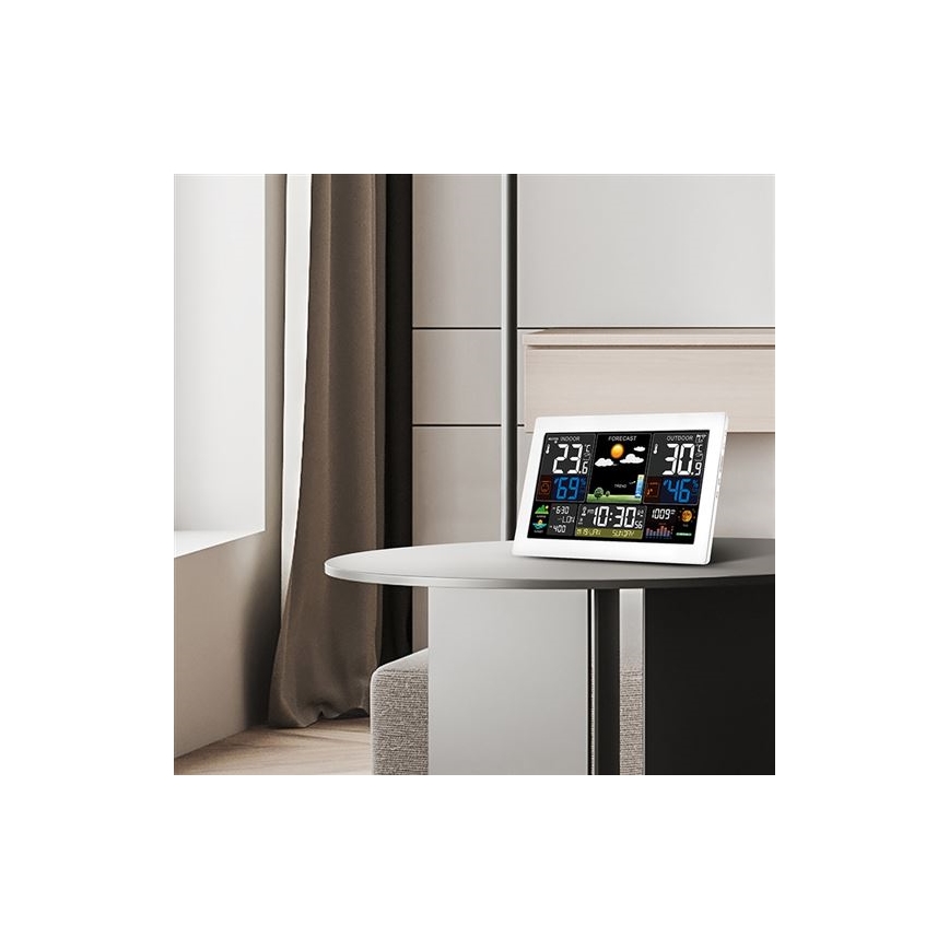 Estação meteorológica com ecrã LCD a cores 5V/2xAA + 2xAA