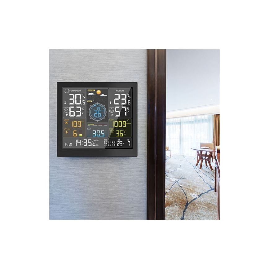 Estação meteorológica profissional com display LCD 5V/2xAA + 3xAAA Wi-Fi