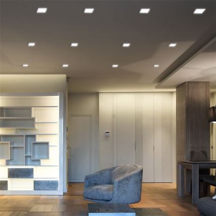 Luminária LED de embutir 12W 230V 3000/4000/6000K 17x17 cm branca