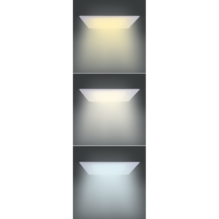 Luminária LED de embutir 12W 230V 3000/4000/6000K 17x17 cm branca