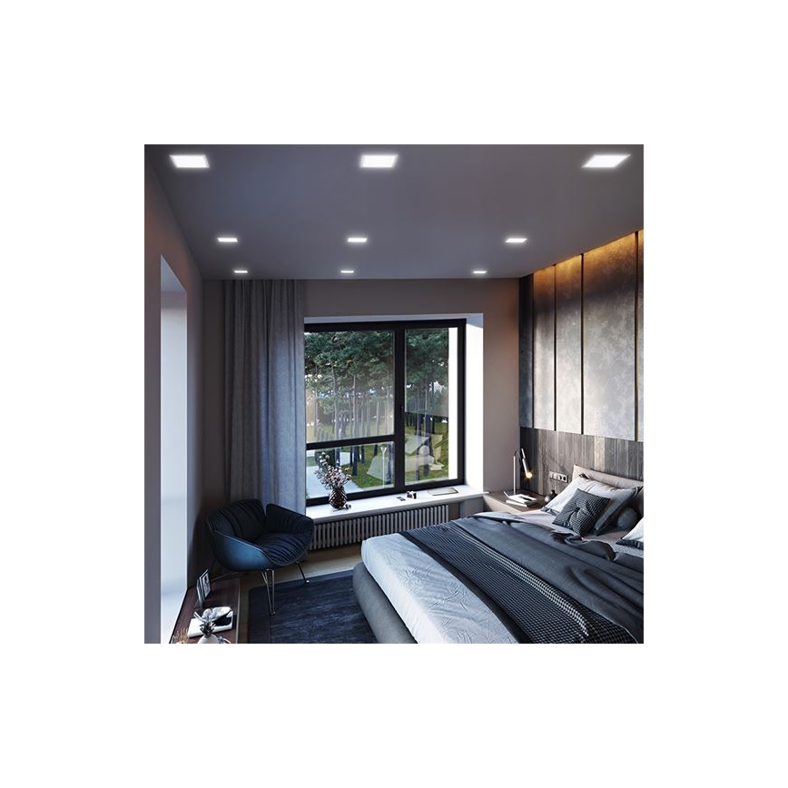 Luminária de embutir LED/18W/230V 3000/4000/6000K 22,5x22,5 cm branca