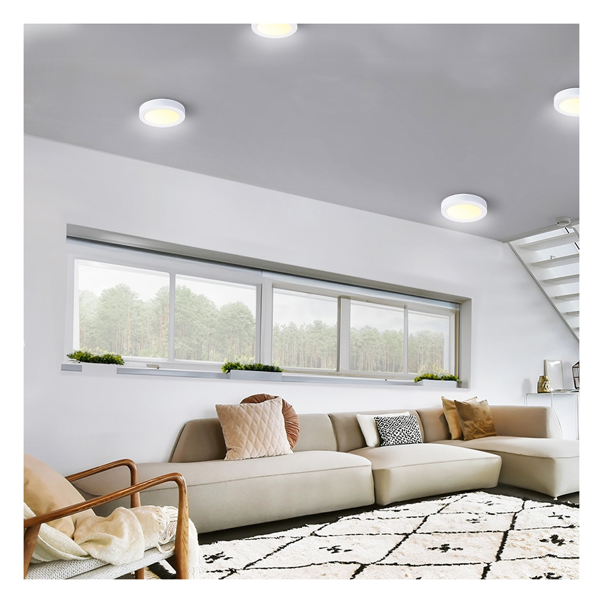 Plafon LED/12W/230V 3000/4000/6000K Ø 17 cm branco