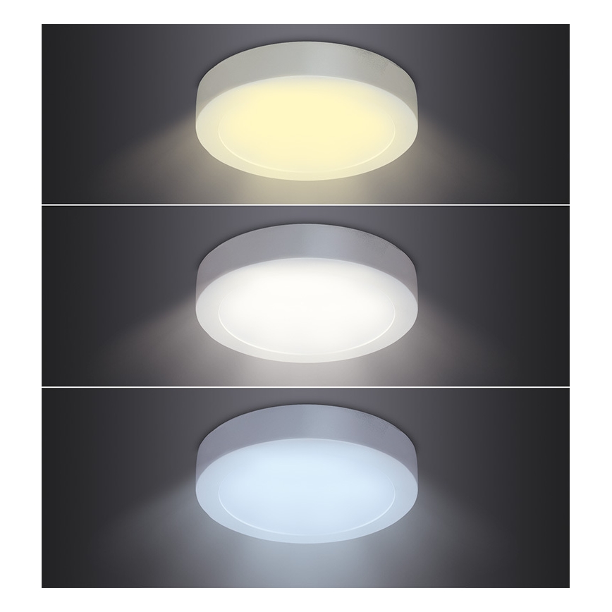 Plafon LED/12W/230V 3000/4000/6000K Ø 17 cm branco