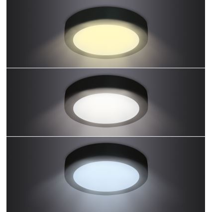 Iluminação de teto LED LED/18W/230V 3000/4000/6000K preto redondo