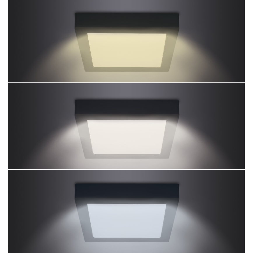 Iluminação de teto LED LED/18W/230V 3000/4000/6000K preto angular
