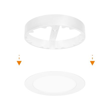 Painel LED 2 em 1 (sobrepor/embutir) 12W / 230V / 3000/4000/6000K / Ø17 cm / IP54 / branco