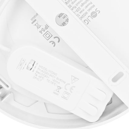 Painel LED 2 em 1 (sobrepor/embutir) 12W / 230V / 3000/4000/6000K / Ø17 cm / IP54 / branco