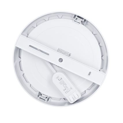 Painel LED 2 em 1 para sobrepor/encastrar 18W/230V 3000/4000/6000K Ø 22,5 cm IP54 prateado