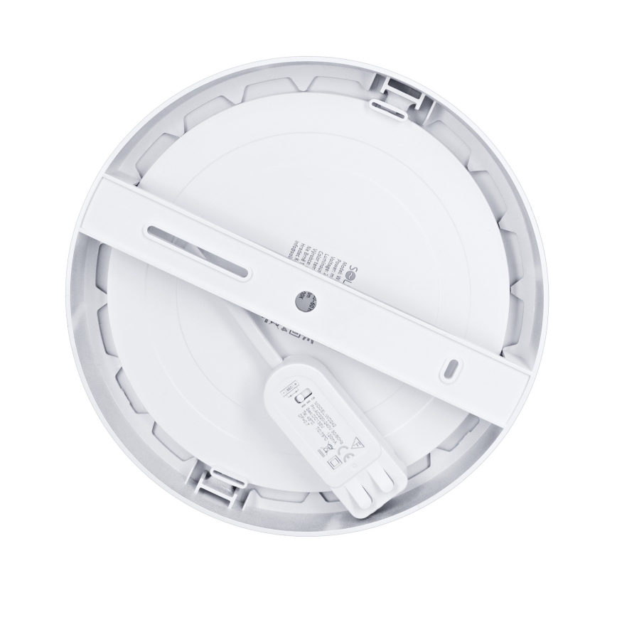 Painel LED 2 em 1 para sobrepor/encastrar 18W/230V 3000/4000/6000K Ø 22,5 cm IP54 prateado