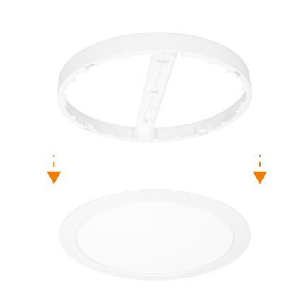 Painel LED 2 em 1 sobrepor/encastrável 18W/230V 3000/4000/6000K Ø22,5 cm IP54 branco