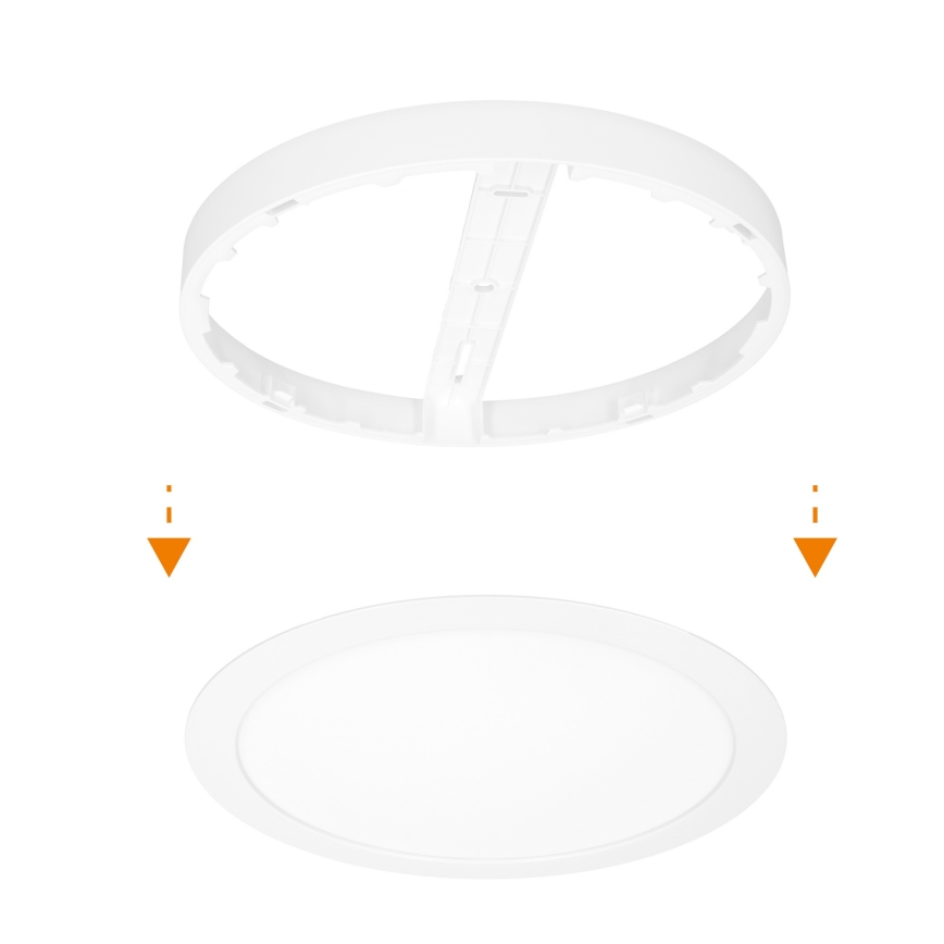 Painel LED 2 em 1 sobrepor/encastrável 18W/230V 3000/4000/6000K Ø22,5 cm IP54 branco