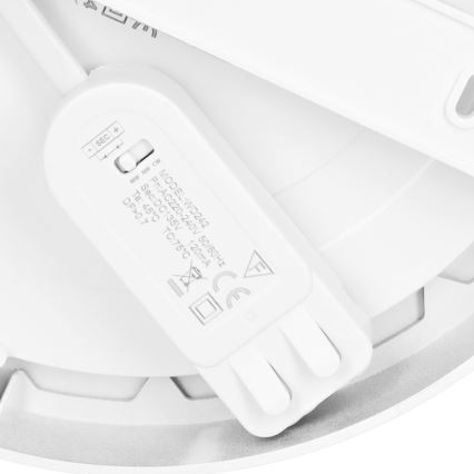 Painel LED 2 em 1 sobrepor/encastrável 18W/230V 3000/4000/6000K Ø22,5 cm IP54 branco