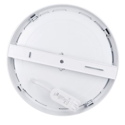 Painel LED 2 em 1 para sobrepor ou embutir, 24W/230V, 3000/4000/6000K, Ø 30 cm, IP54, prateado