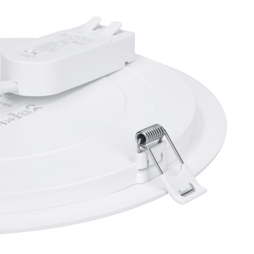 Painel LED 2 em 1 para sobrepor ou embutir, 24W/230V, 3000/4000/6000K, Ø 30 cm, IP54, prateado