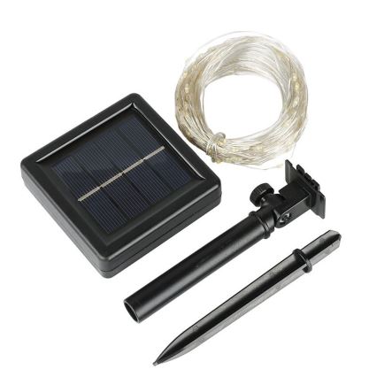 Guirlanda solar decorativa LED, 3,7 V, 800 mAh, 22 m