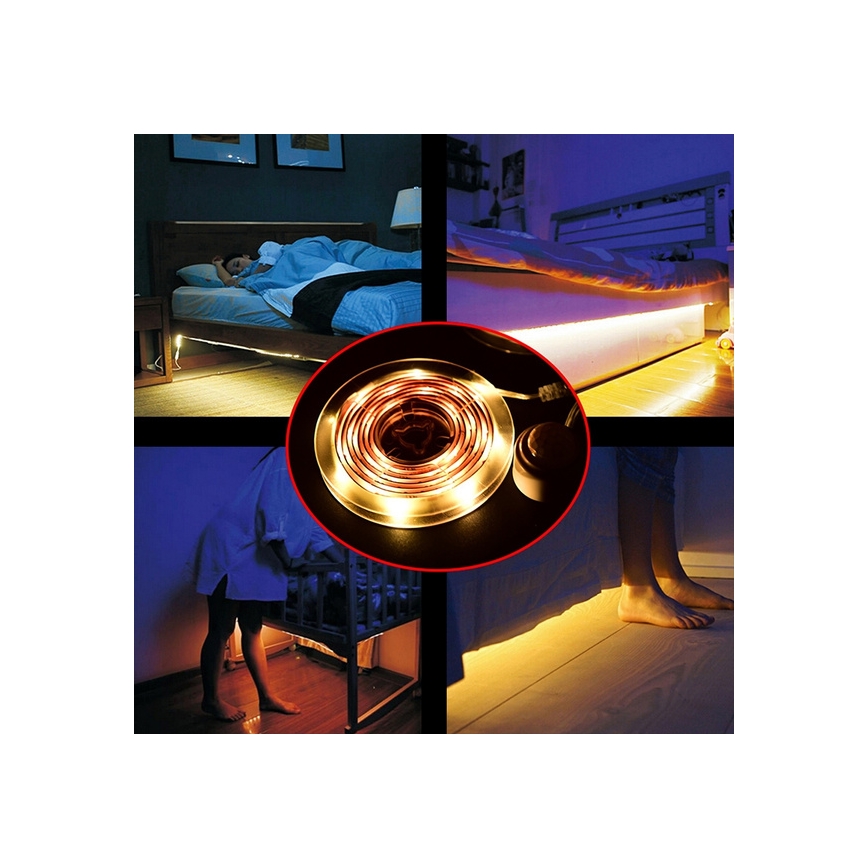 Fita LED com sensor 4xAAA 3000K 1m