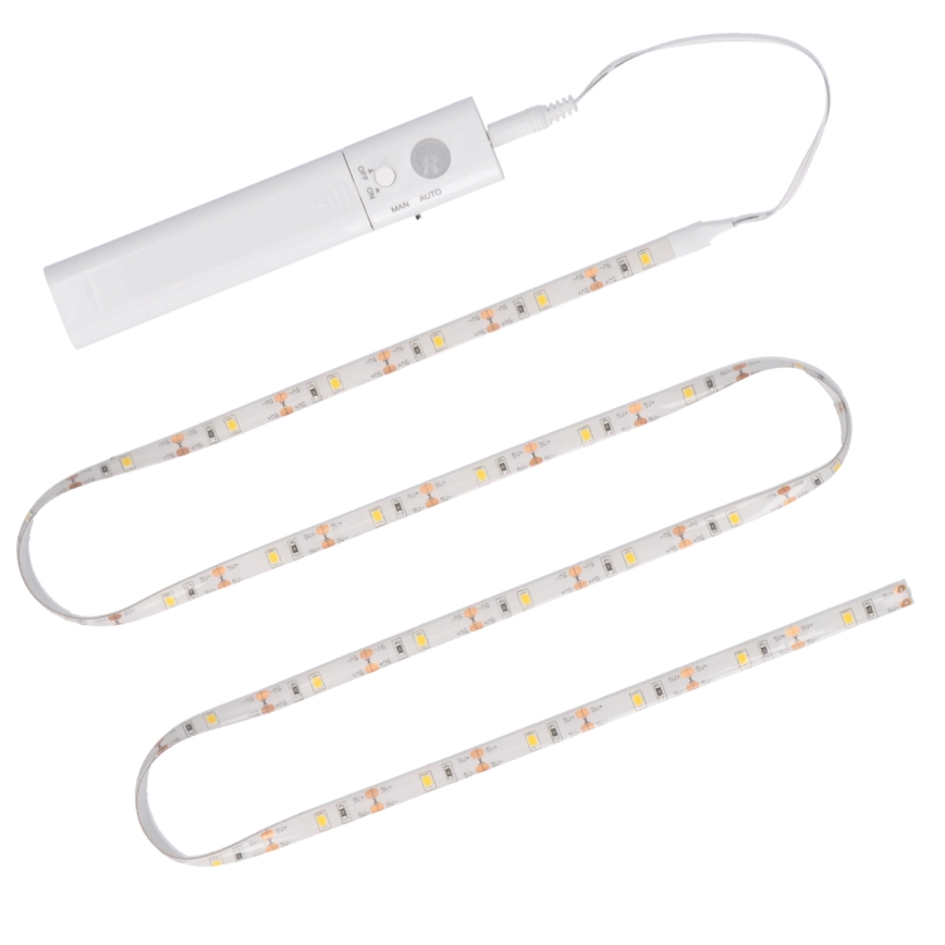Fita LED com sensor 4xAAA 3000K 1m