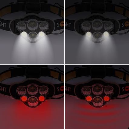 Lanterna de cabeça recarregável LED LED/USB 2200mAh IP44