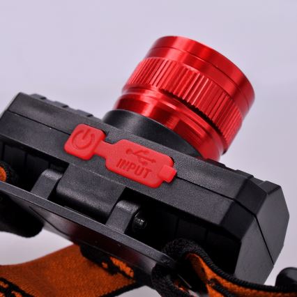 Lanterna de cabeça recarregável LED/3W/USB 1200mAh IP44