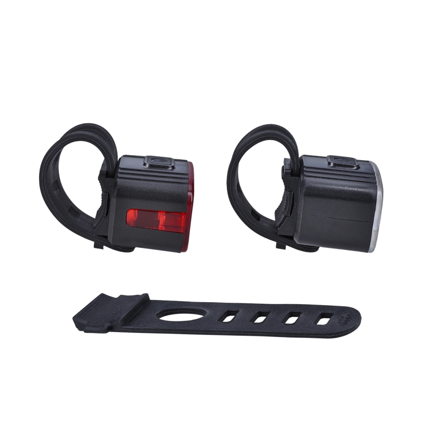 CONJUNTO 2x Luz recarregável LED regulável para bicicleta 350 mAh IP44 vermelho/branco