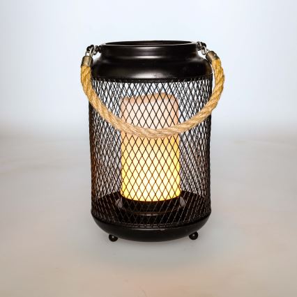 Candeeiro de mesa LED decorativo LED/3xAA preto