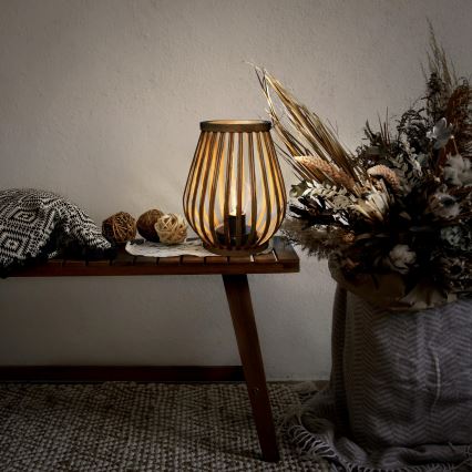 Candeeiro de mesa LED decorativo LED/2xAA bambu