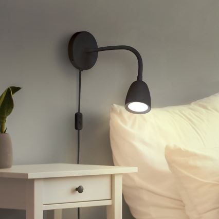 Candeeiro pequeno LED de parede com regulação LED/4W/230V preto