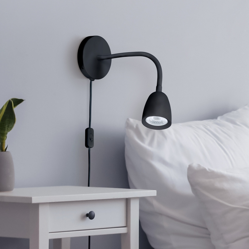 Candeeiro pequeno LED de parede com regulação LED/4W/230V preto