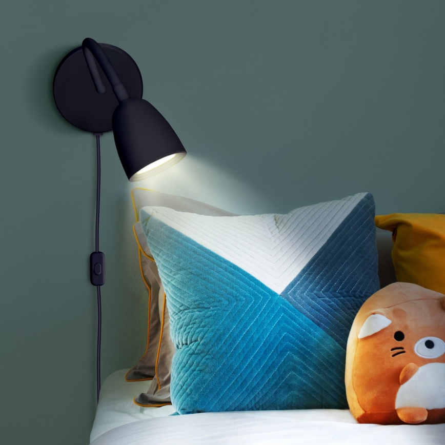 Candeeiro pequeno LED de parede com regulação LED/4W/230V preto