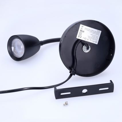 Candeeiro pequeno LED de parede com regulação LED/4W/230V preto