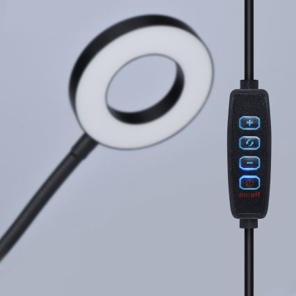 Candeeiro de mesa LED dimerizável com clipe LED/8W/230V 3000/4000/5000K preto